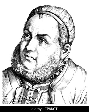 John Frederick I, il magnanimo di Sassonia, 1503 - 1554, Wettin, Elettore e duca di Sassonia, Historische Zeichnung aus dem 19. Foto Stock