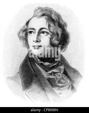 Charles John Huffam Dickens o Boz, 1812 - 1870, un scrittore inglese, Historische Zeichnung aus dem 19. Jahrhundert, Ritratto von Foto Stock