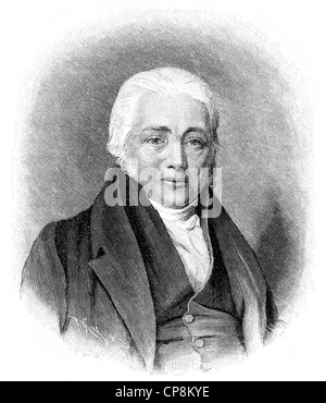 Samuel Coleridge, 1772 - 1834, un poeta romantico inglese, critico e filosofo, Historische Zeichnung aus dem 19. Jahrhu Foto Stock
