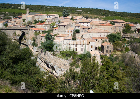 Minerve hilltop village in Languedoc Rousillon, regione a sud della Francia Foto Stock