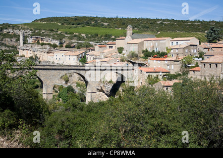 Minerve hilltop village in Languedoc Rousillon, regione a sud della Francia Foto Stock