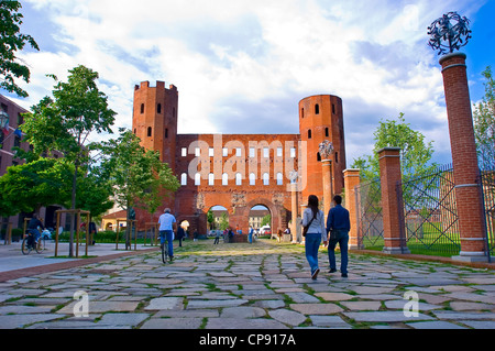 Europa Italia Piemonte Torino Porta Palatina Foto Stock