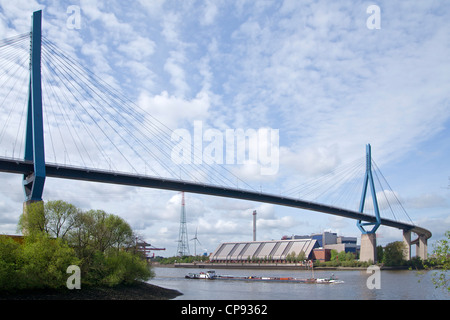 Ponte Koehlbrand, porto di Amburgo, Germania Foto Stock