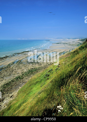 Le spiagge della Côte d'opale nel nord della Francia tra Calais e Boulogne - Vista dal sito des caps Foto Stock