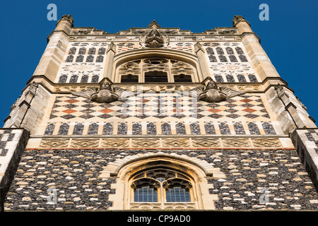 Torre della chiesa di San Lorenzo, comporre Lane, Ipswich, Suffolk, Inghilterra, Regno Unito. Foto Stock