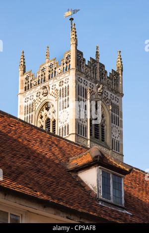 Torre della chiesa di San Lorenzo, comporre Lane, Ipswich, Suffolk, Inghilterra, Regno Unito. Foto Stock