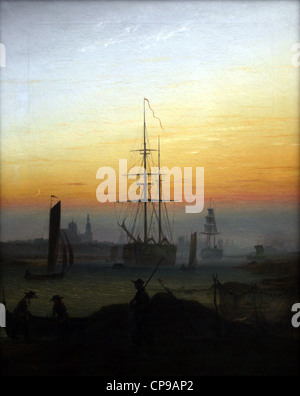 La pittura di Caspar David Friedrich nella vecchia galleria nazionale, Berlino Foto Stock