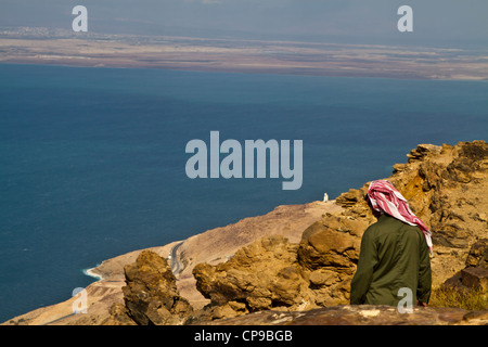 Guardando verso il Mar Morto, Giordania Foto Stock
