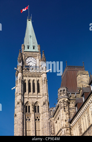 La Torre della Pace del Palazzo del Parlamento. Ottawa, Ontario, Canada. Foto Stock