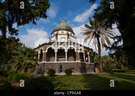 Cattolica romana cappella sul Monte Beatitudini vicino al lago Kinneret e del Mare di Galilea. Israele Foto Stock