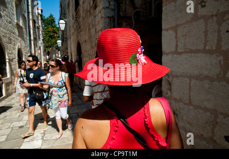 Strada stretta, la Città Vecchia di Dubrovnik. Croazia.Balcani.L'Europa. Foto Stock