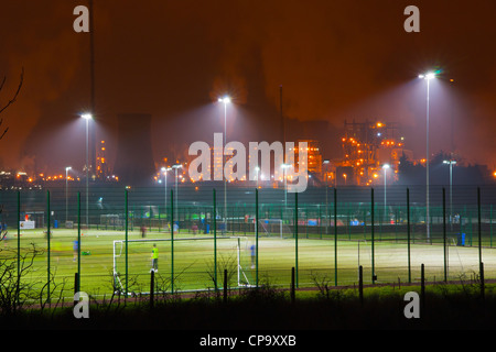 Grangemouth giocando a calcio, Stirlingshire, Regione centrale, Scotland, Regno Unito Foto Stock