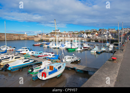 Findochty Harbour, Moray Firth, Scozia Foto Stock