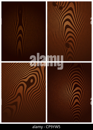 Una raccolta di legno scuro e le texture Foto Stock