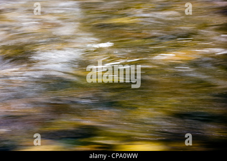 Moto sfocata vicino la fotografia dell'Arkansas River che corre attraverso il centro storico della cittadina Salida, CO, STATI UNITI D'AMERICA Foto Stock