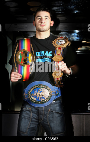 Nathan sapientemente (sopportato il 17 febbraio 1987) è un Welsh boxer professionale e la corrente WBO Pesi Mediomassimi campione del mondo. Foto Stock