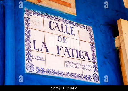 Calle de la fatica, Bogotà strada segno. Foto Stock