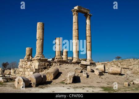 Citadel Hill rovine romane, Amman, Giordania Foto Stock