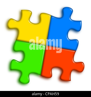 Combinati multi-color puzzle che rappresenta la cooperazione e il lavoro di squadra concetto Foto Stock