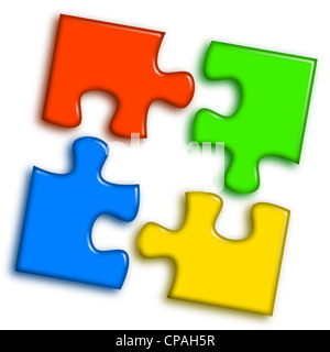 Combinati multi-color puzzle che rappresenta la cooperazione e il lavoro di squadra concetto Foto Stock