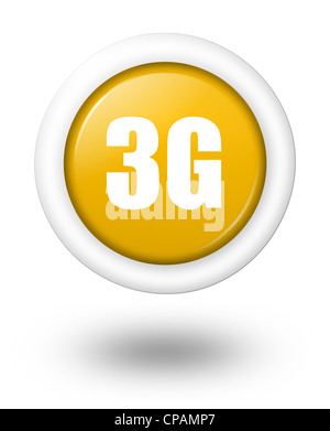 3G simbolo di telecomunicazione con ombra Foto Stock