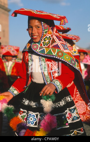 Il Perù, Cuzco, Fiesta Virgen del Carmen festival, persone Foto Stock