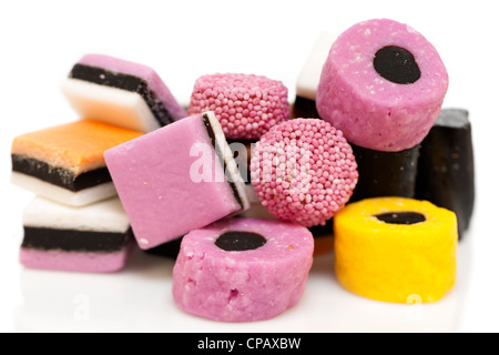 Pila di liquirizia allsorts Foto Stock