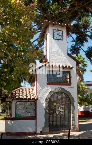 Clock Tower Plaza de Armas Santa Cruz Valle Colchagua Cile Foto Stock