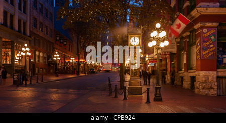 Orologio a vapore, Gastown, Vancouver Foto Stock