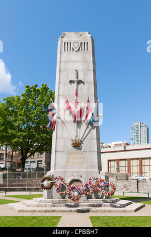 Memoriale di guerra la Piazza della Vittoria il Cenotafio, Vancouver Foto Stock