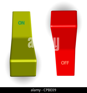 On off interruttori contro uno sfondo bianco, astratto arte vettoriale illustrazione Foto Stock