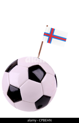 Soccerball calcio o decorata con una piccola bandiera nazionale su un toothstick Foto Stock