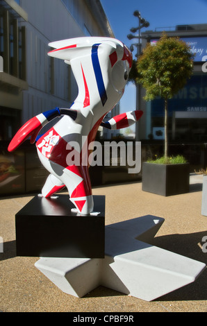 Wenlock e Mandeville, il London 2012 Olimpici e Paralimpici mascotte Foto Stock
