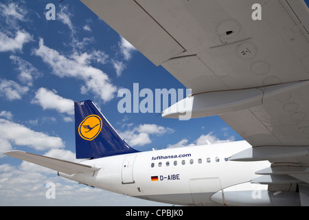 Dettaglio di un Lufthanse Airbus A319-100 aeroplano Foto Stock