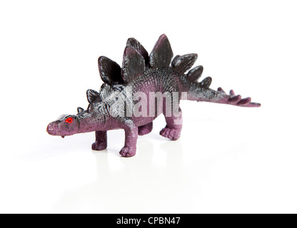 Plastica giocattolo dinosauro isolati su sfondo bianco Foto Stock