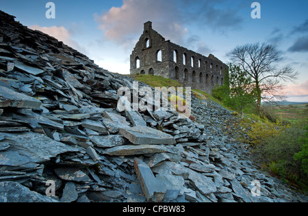 Ynys y Pandy Unesed Slate Mill, Ynys y Pandy Slate Mill, Snowdonia National Park, Gwynedd, Galles del Nord, Regno Unito Foto Stock