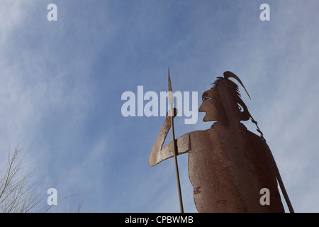 Scultura di metallo di nativi americani, Missouri, Stati Uniti d'America Foto Stock