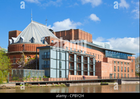 RSC Royal Shakespeare Theatre stratford della Compagnia Royal Shakespeare Theatre accanto al fiume Avon Stratford upon avon Warwickshire England Regno Unito GB Europa Foto Stock