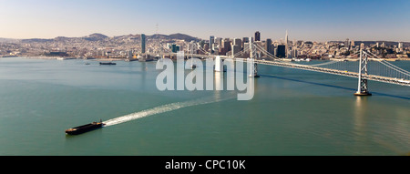 San Francisco Panorama con il Bay Bridge Foto Stock