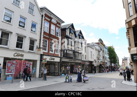 Exeter High Street Devon UK Foto Stock