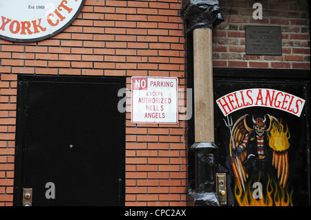 Hells Angels moto club, sede est terza strada di New York Foto Stock