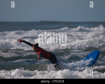 Asciugare, Surf Cornwall, Regno Unito Foto Stock