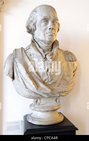 Busto di Admiral Richard Howe, primo Earl St Vincent 1726-99 da Sir Francis Chantrey (1781-1841) - Queen's House, Greenwich - Londra, Inghilterra Foto Stock