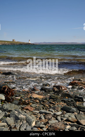 Loch Indaal e faro di Port Charlotte, vicino il Bruichladdich distilleria sull isola di Islay, Scozia Foto Stock