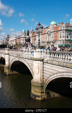 Fiume Liffey e O'Connell Bridge, Dublino Repubblica di Irlanda, Europa Foto Stock