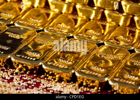 Lingotti d'oro, Francoforte, Germania, Europa Foto Stock