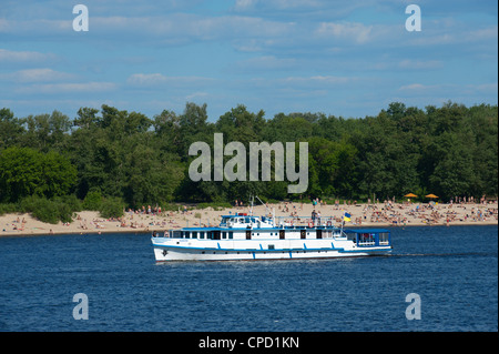 Vista sul Fiume Dnipro, Kiev, Ucraina, Europa Foto Stock