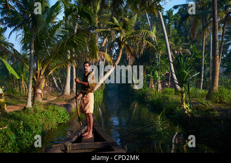 Lagune, Allepey, Kerala, India, Asia Foto Stock