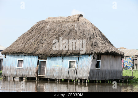 Ganvie lago villaggio sul lago Nokoue, Benin, Africa occidentale, Africa Foto Stock