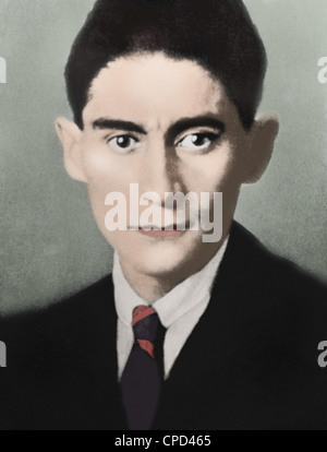 Franz Kafka (1883-1924). Scrittore ceco in lingua tedesca. Ritratto. Colorati. Foto Stock
